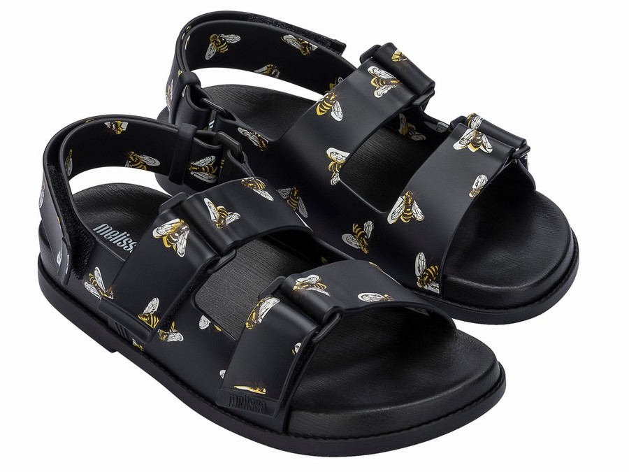 Sandalias Melissa Papete Pretty Print Mujer - Negras - Argentina OZP-972083
